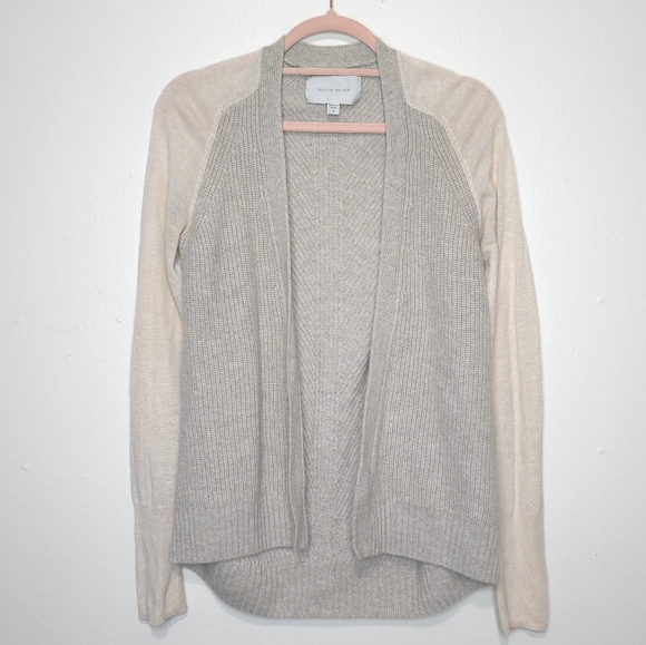 Brochu Walker Sweaters - Brochu Walker Womens Wool Cashmere Knit Open Cardigan Cream Size Small Minimal